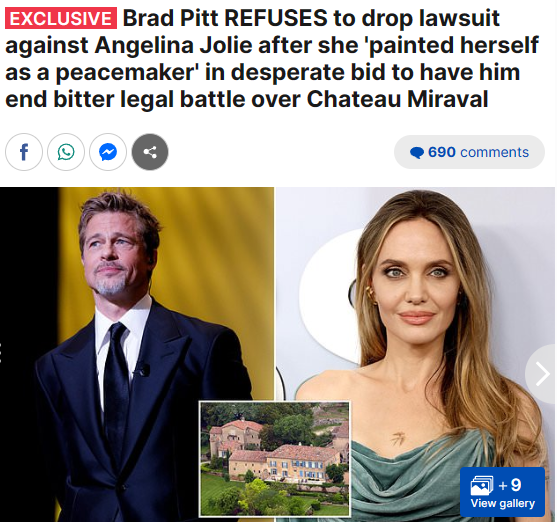 皮特给朱莉的彩礼逾2.5亿?他决定死磕到底,内涵前妻要钱又要面