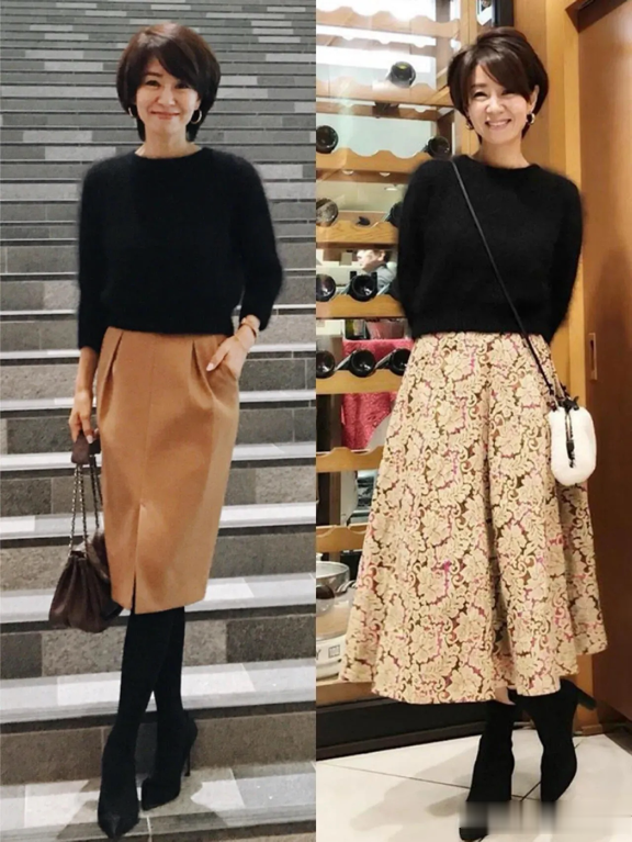 不靠大牌堆砌，这个短发阿姨的搭配更有高级感，普通人可借鉴