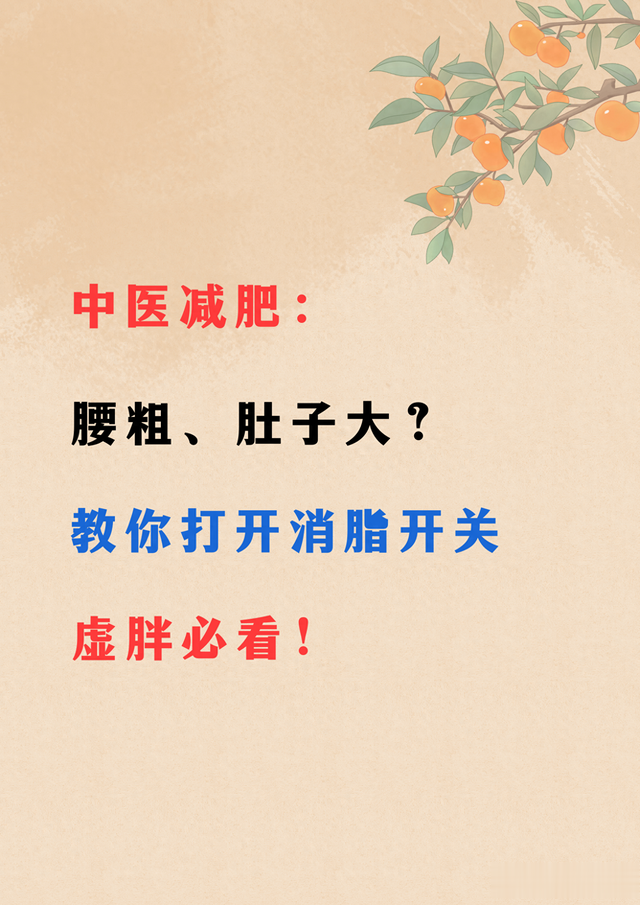 中医:腰粗肚子大?教你打开消脂开关!