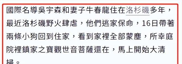 78岁导演吴宇森,洛杉矶大火穿睡衣逃生,太太吸入毒尘昏睡2天!