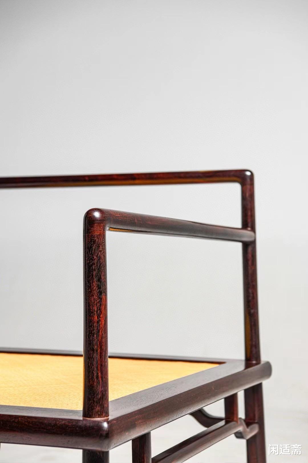 清隽明朗，小叶紫檀，静坐禅椅