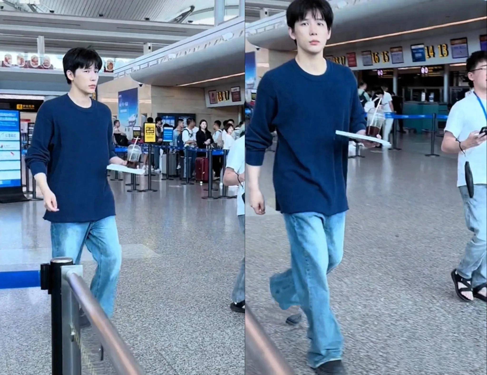 王安宇的脸怎么了?你看机场路人拍摄的照片 也太像大张伟了吧!