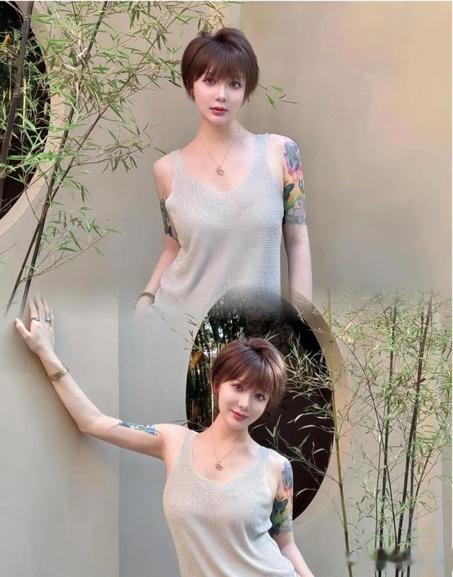 中年女性，剪层次短发，减龄魅力挡不住