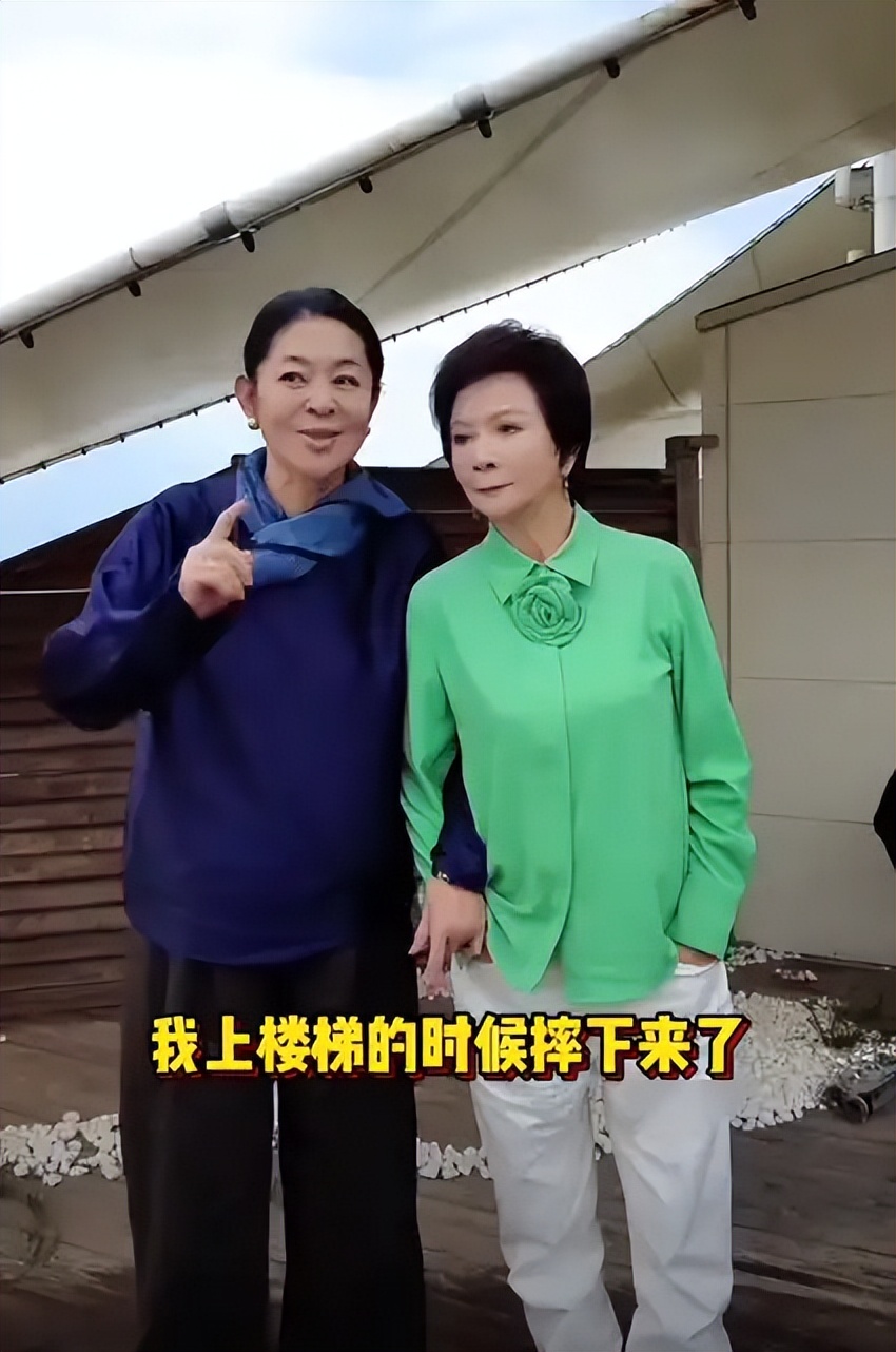 倪萍自曝家中突遭意外，不慎摔落腿部骨折，如今和蔡明现身内蒙