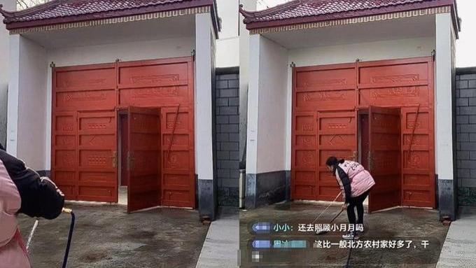 汪小菲让孩子保姆带薪休假 小杨阿姨打扫自己家大院！张兰榜一