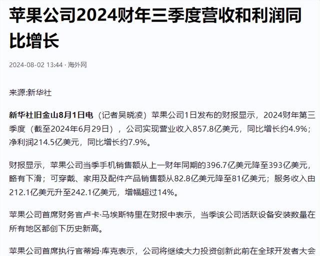 看了苹果上半年6106亿的营收,再看华为,差距立刻就出来了