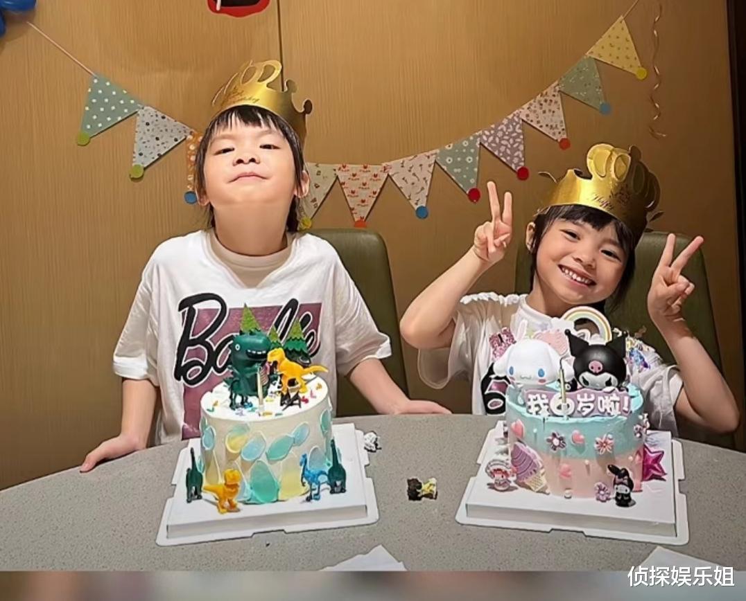 熊黛林晒双胞胎女儿近照,姐妹俩露齿笑一模一样,越长越像爸爸