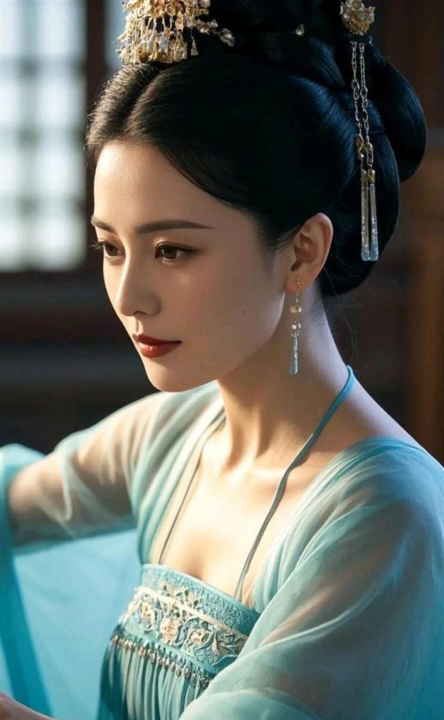 高圆圆 一身蓝色古装杨玉环惊艳亮相，引发热议，原创！