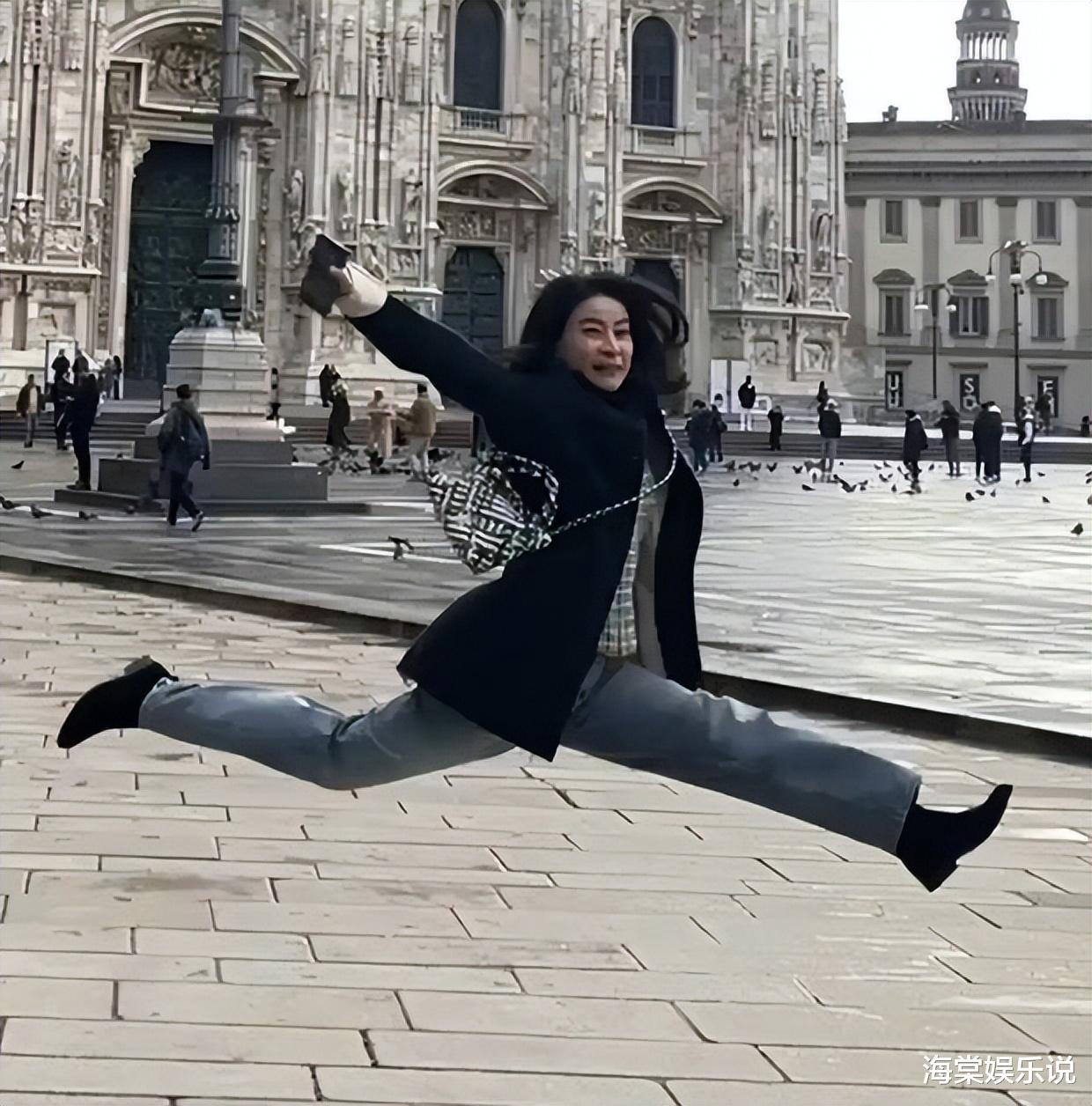 郭晶晶去米兰如精灵少女超A!老公视角下美照太飒:大劈叉太美了