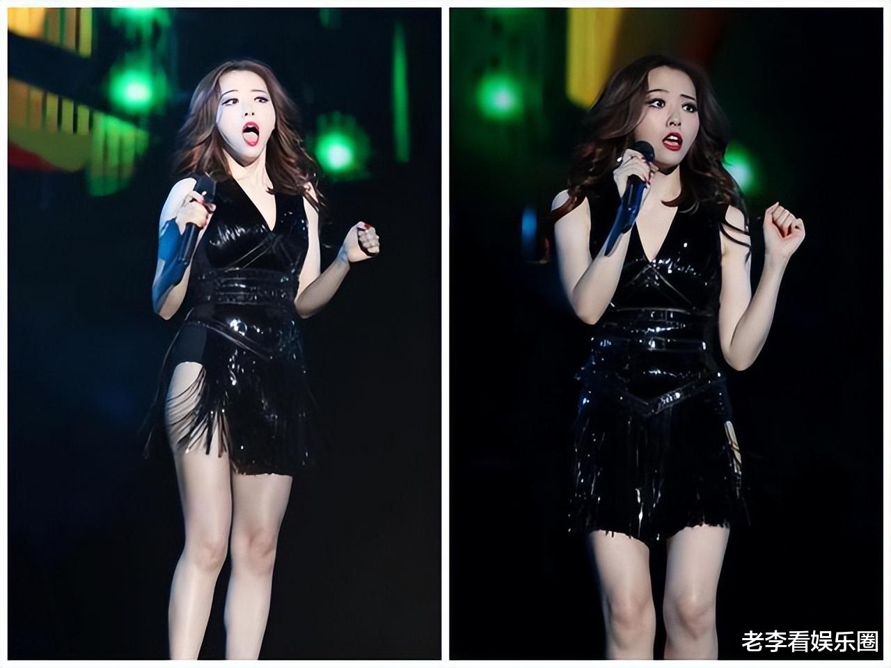 张靓颖真是太性感了，从土肥圆变成女神，她的腰胯比例立了大功