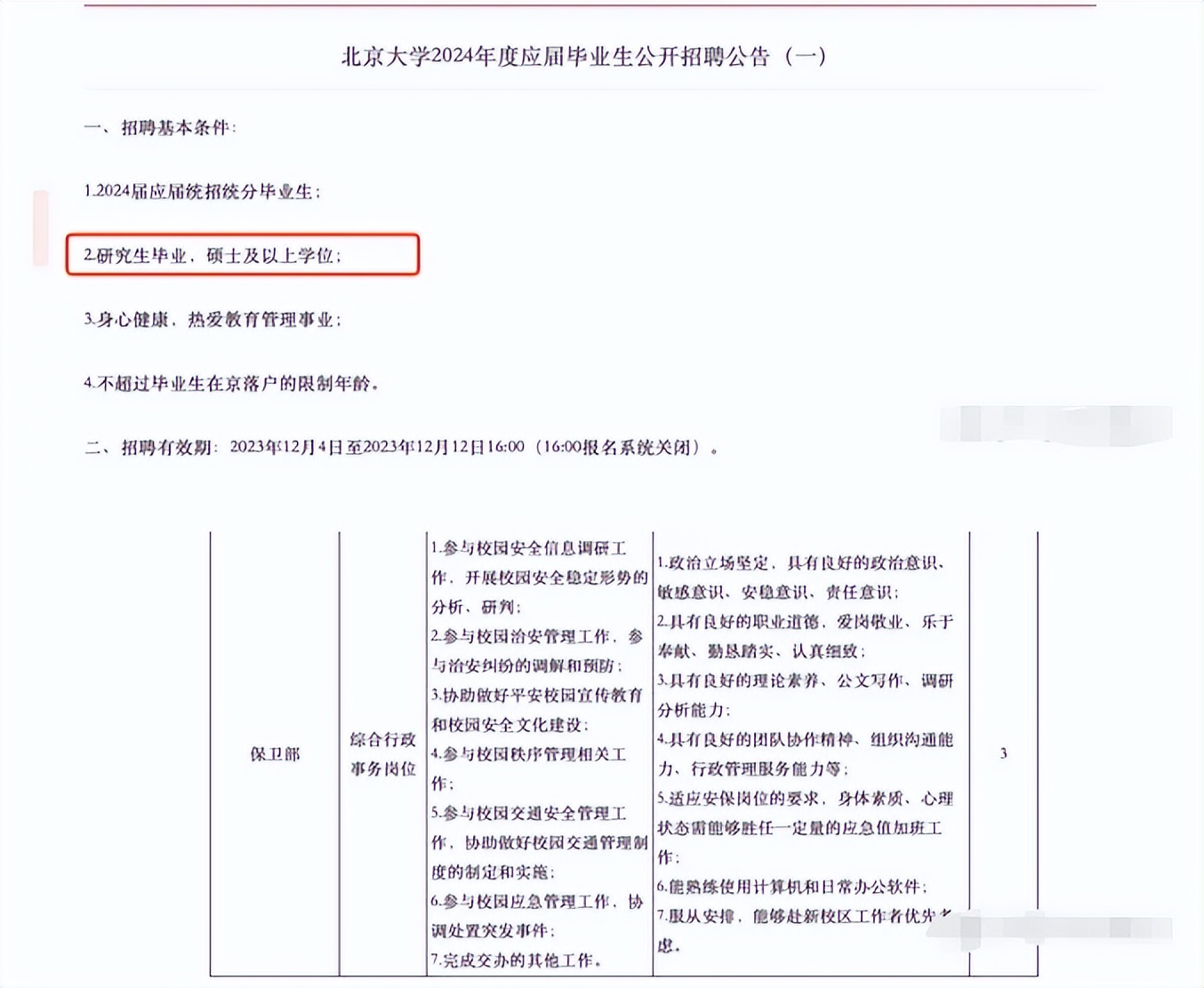 别幼稚了! 中科大保卫处招聘均要求硕士以上学历, 保卫处不只有保安