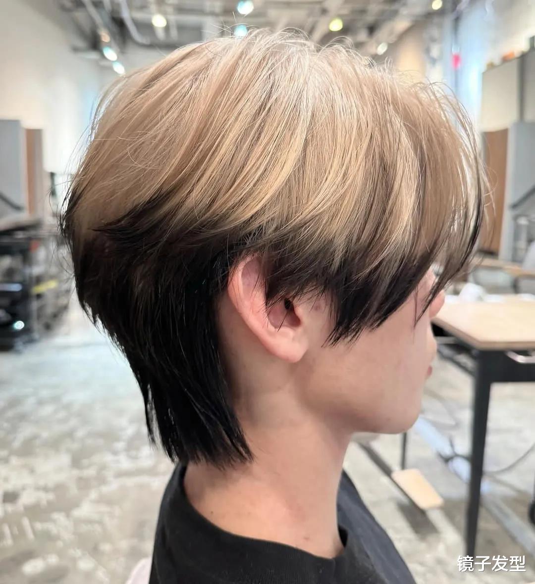 时尚新宠，18 到 30 岁男士的微中分狼尾鲻鱼头，露耳效果帅炸天