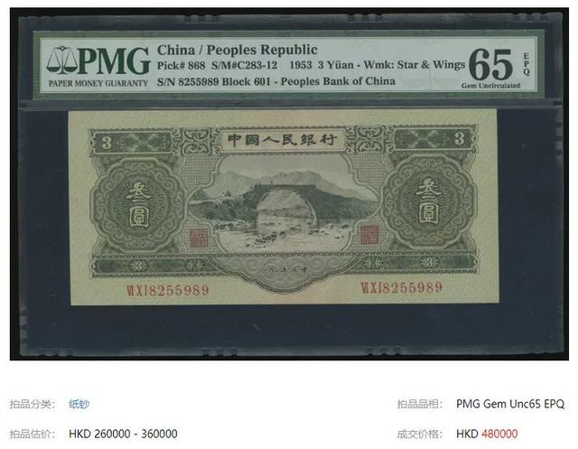 卖了47.15万！你家还有3元纸币吗？