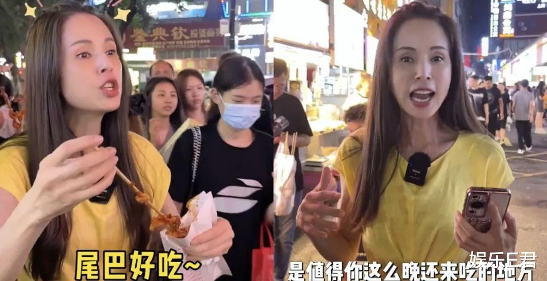 58岁李若彤珠海夜市吃美食,网友负评一面倒:本地人都不去