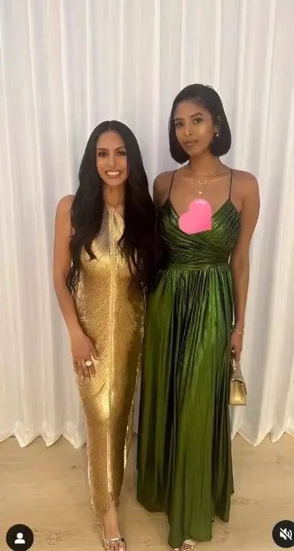 科比遗孀瓦妮莎与女儿瘦身成功,派对上美成姐妹花,科比雕像却出现拼写错误