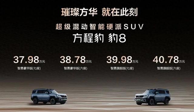 37.98-40.78万，方程豹豹8正式上市