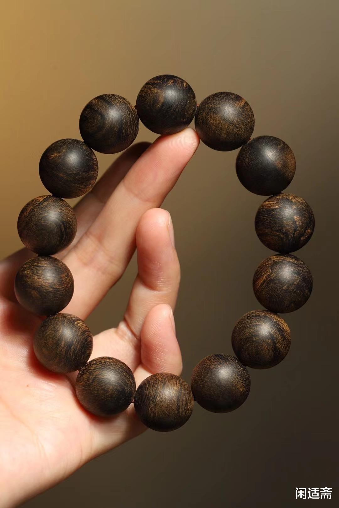 弥足珍贵,16mm,文莱沉香,沉水老料手串
