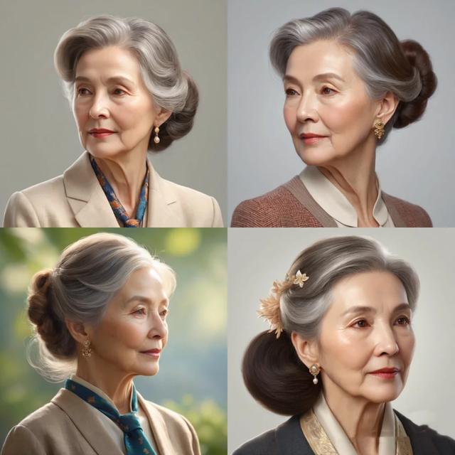 60岁剪什么发型显年轻？短发蓬松微卷、长发低矮盘起，优雅不油腻