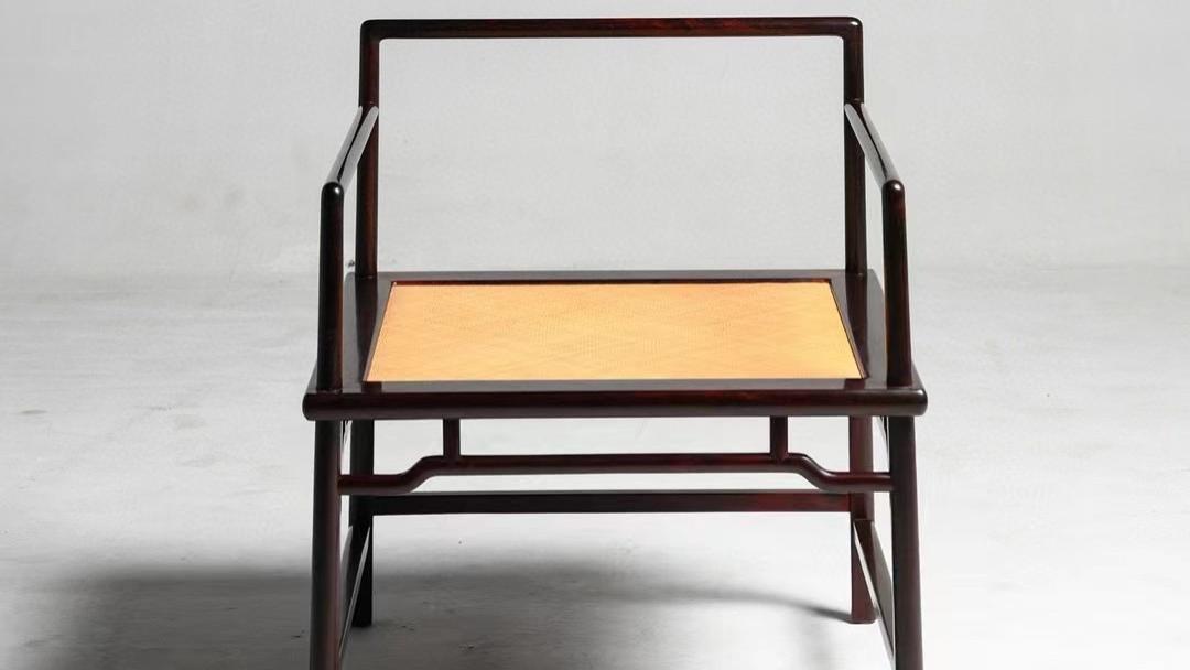 清隽明朗，小叶紫檀，静坐禅椅