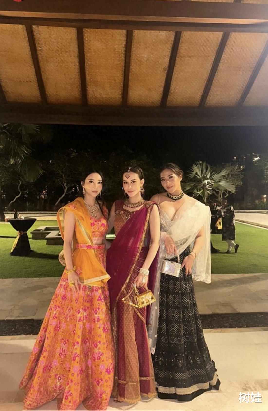 林建岳龙凤胎出国参加婚礼,林心儿穿印度传统服,做伴娘美艳大方