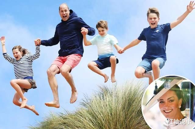 凯特本尊现身后,威廉终于松了一口气,庆生照开心得像个小孩