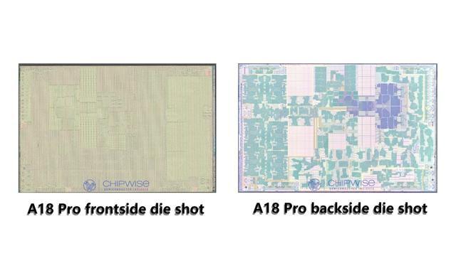 A18和A18 Pro首次從正面和背面進行比較 因采用6核GPU 配置有所不同