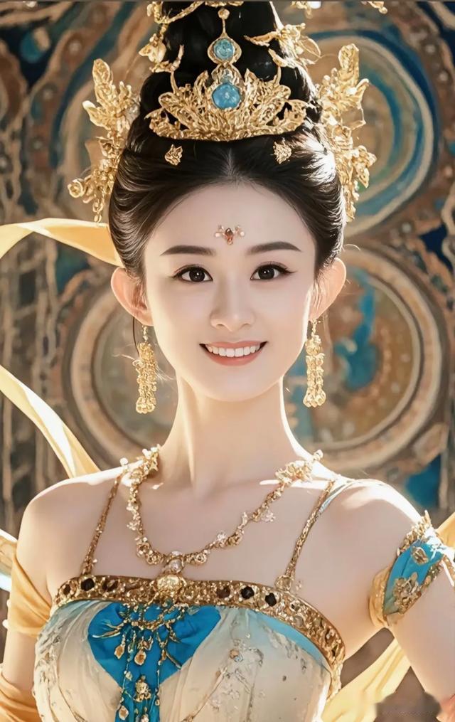 赵丽颖的敦煌造型太美了