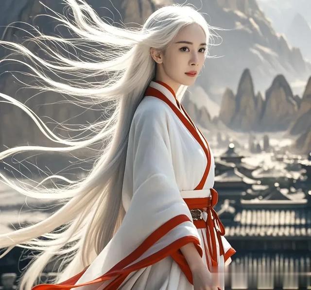 杨幂白发魔女造型曝光,又酷又飒