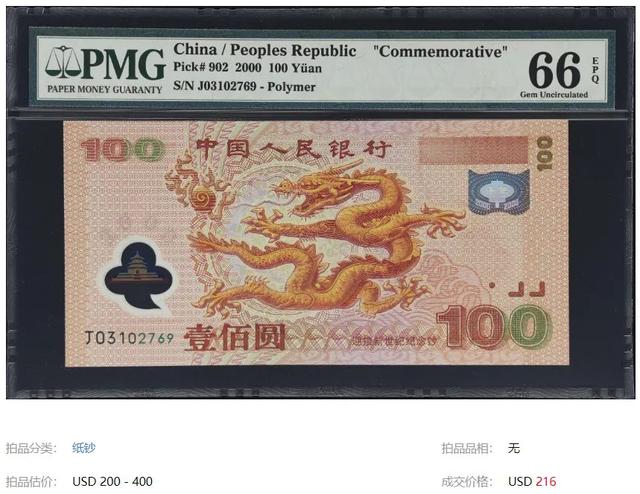 1张大龙钞,拍了2608!当时没人要