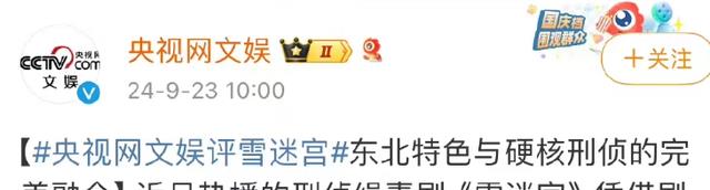 央视网文娱发文点评《雪迷宫》，言辞犀利，完全说到观众心坎上了