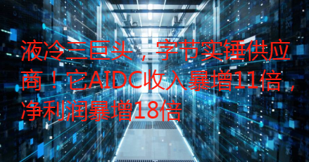 液冷三巨头,字节实锤供应商!它AIDC收入增11倍,净利润暴增18倍