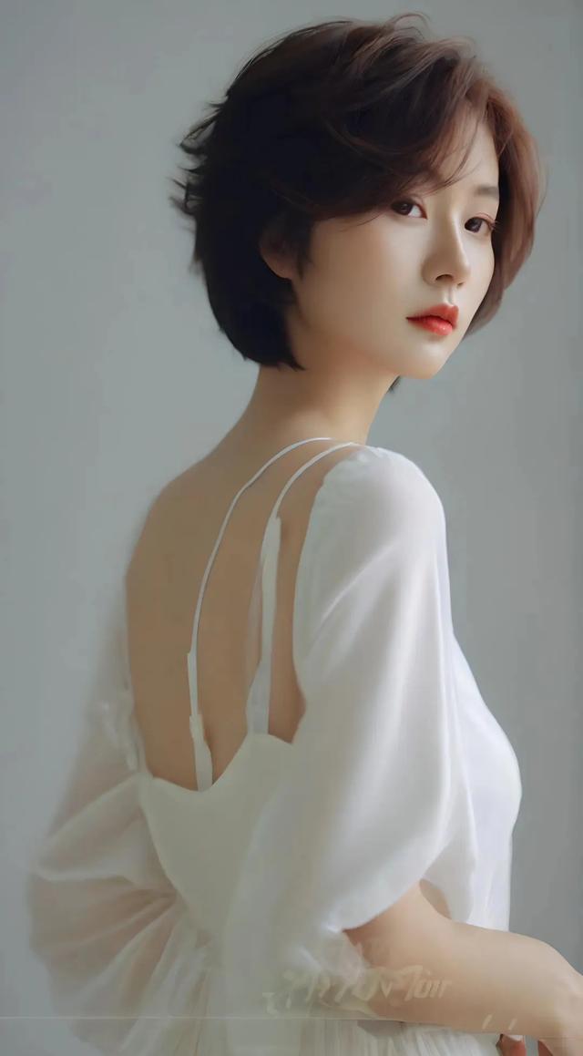 减龄短发,温柔可爱又不失优雅。