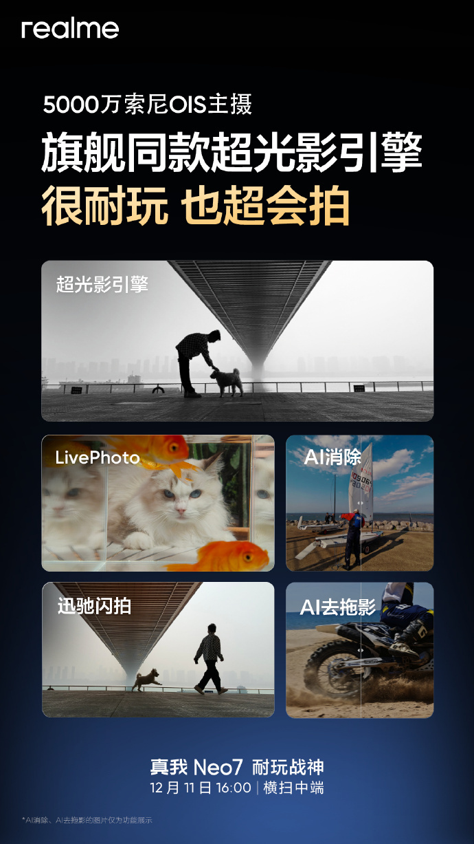 旗舰同款超光影引擎,50mp索尼OIS主摄 徐起首晒真我Neo7拍照样张