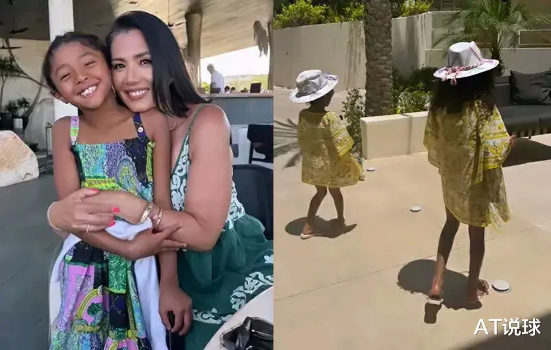 瓦妮莎一家亮相海滩，身材瘦回巅峰状态，小女儿身高大变化