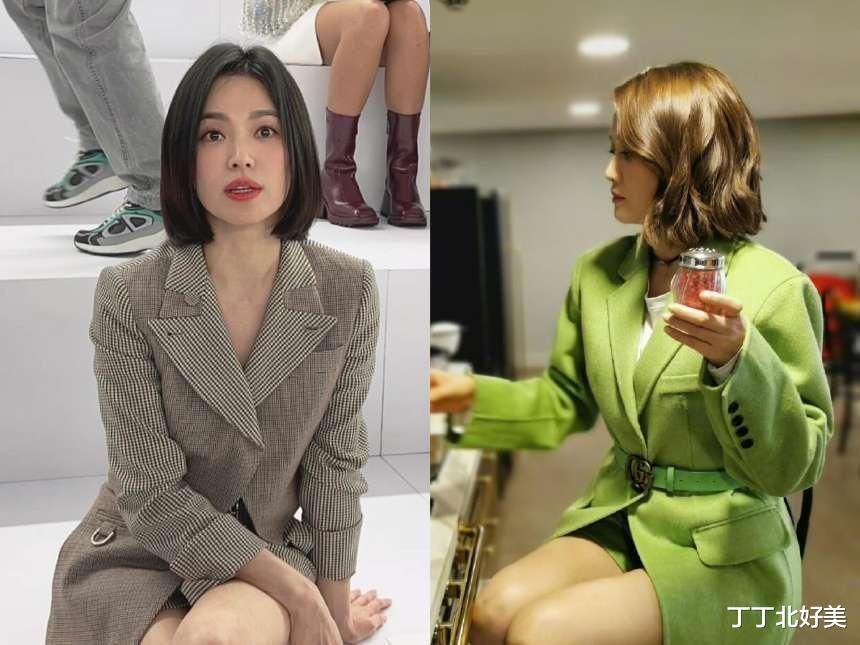 宋慧乔、陈乔恩带火了波波头短发：都穿西装+短裤，时髦又减龄