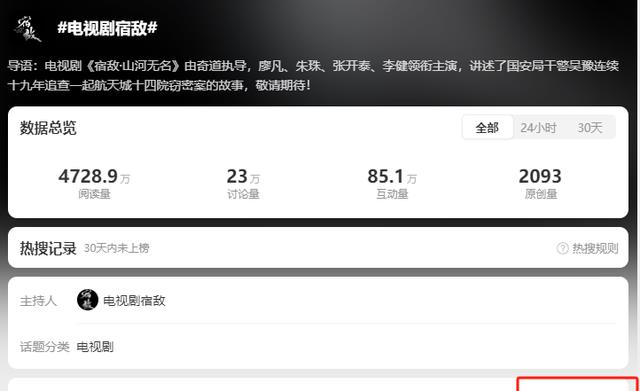 总局收视榜:《小巷人家》被吊打,《宿敌》第三,第一实至名归