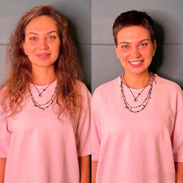 换发型大变样,长发剪短,短发剪更短,堪比整容