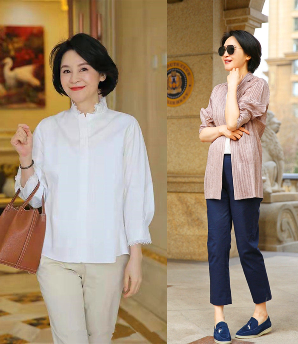 看过50+“短发妈妈”的穿搭,才明白:女人直面衰老,比装嫩更高级、耐看!