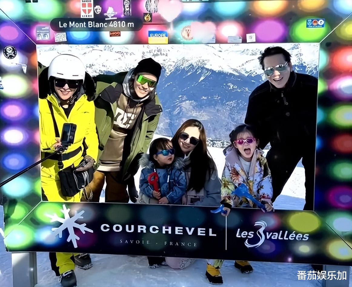郭碧婷一家六口国外滑雪，被向太宠上天，向佐果然是捡来的