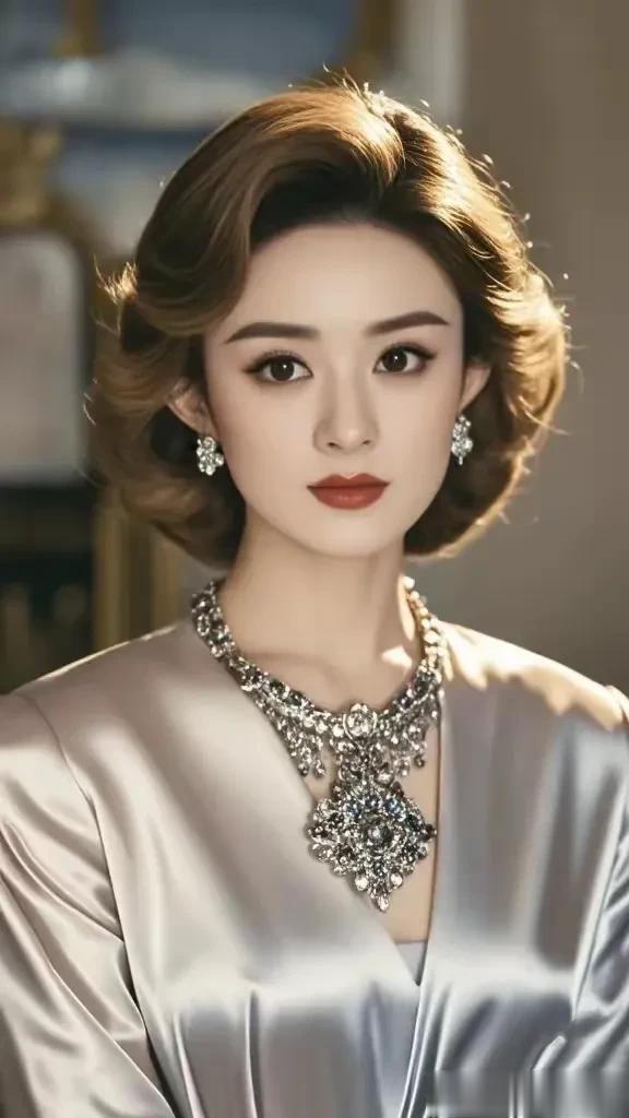 赵丽颖戴安娜王妃造型,复古优雅!