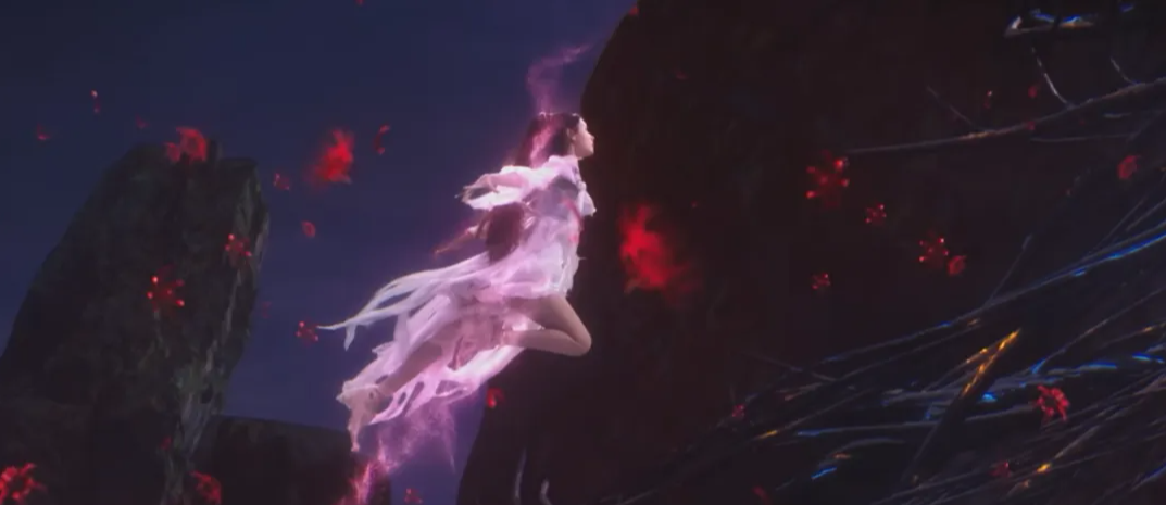 张予曦还原小舞献祭,身穿白纱高跟鞋,在几十秒的高空飞奔