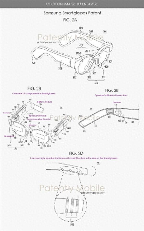 三星智能眼鏡專利曝光：集成揚聲器，支持AR/VR顯示和AI功能