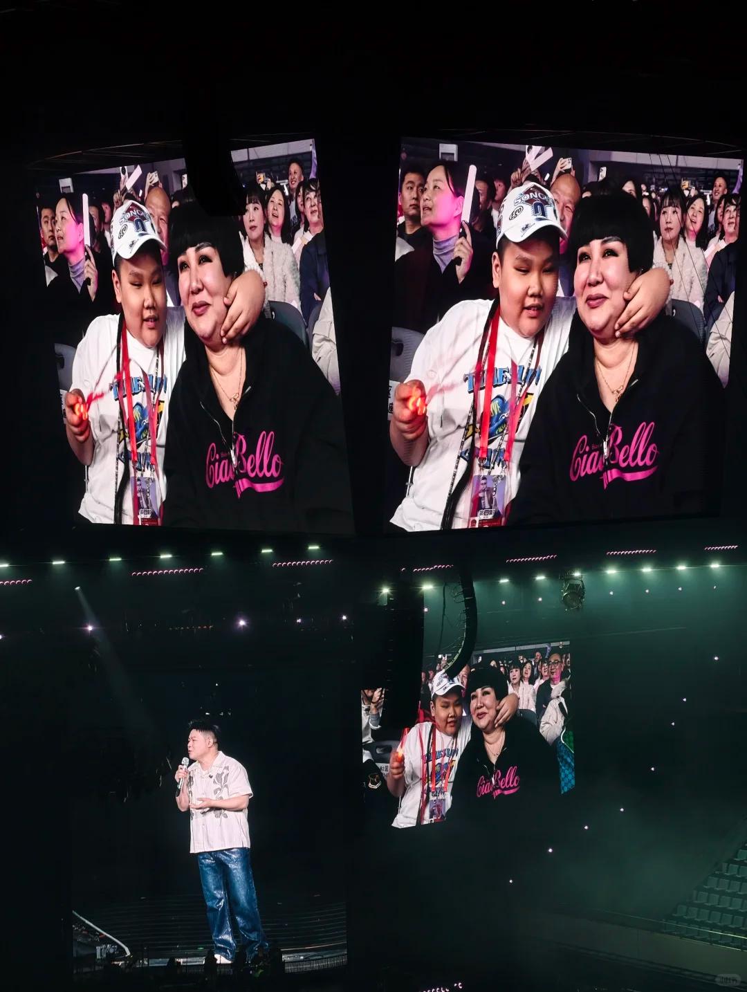 郭德纲妻儿看演唱会，郭汾阳3次吻王惠，被吐槽不正常，冤枉他了