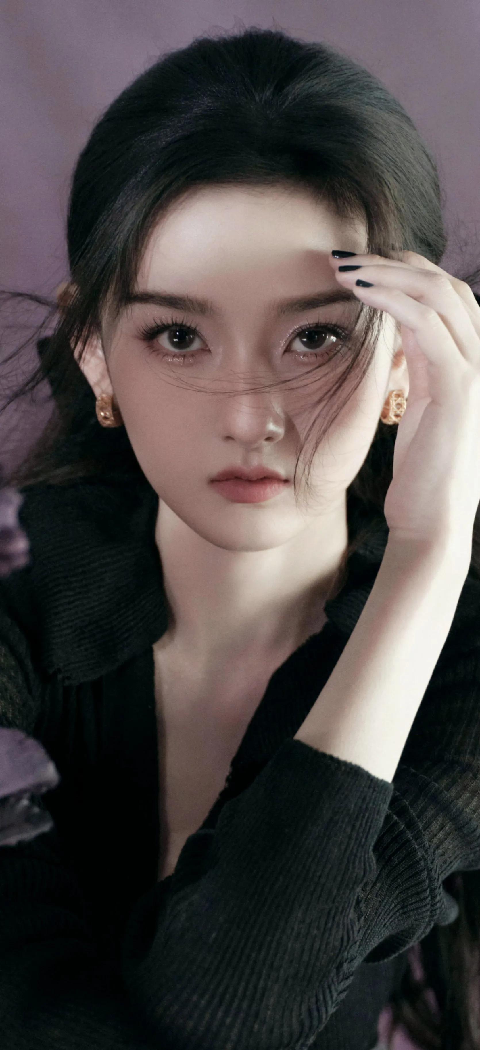 宋祖儿V领针织开衫蕾丝半裙造型壁纸，宋祖儿壁纸