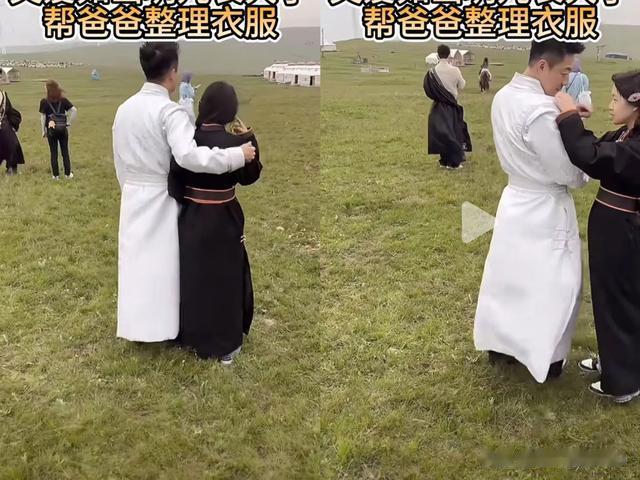 玥儿穿蒙古服骑马，网友直呼完全大S模样 贴心为爸爸系扣子 汪乐了