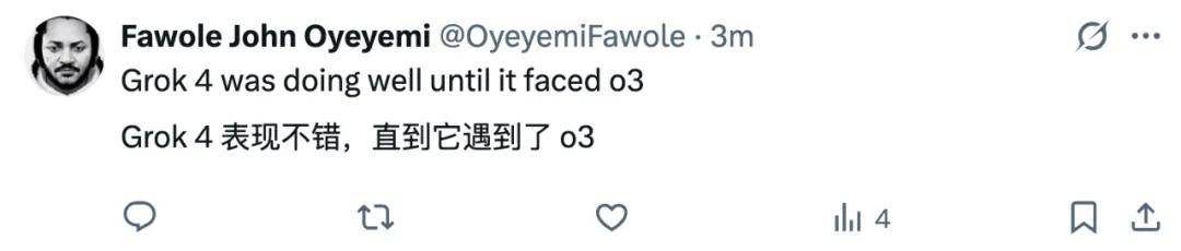 4比0橫掃Grok 4，o3強勢奪冠，首屆大模型對抗賽結果出爐