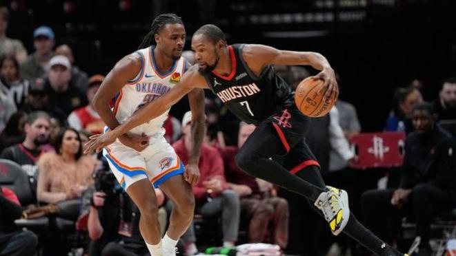 火箭惨遭雷霆双杀！杜兰特23中7申京两双 亚历山大连续112场20+分