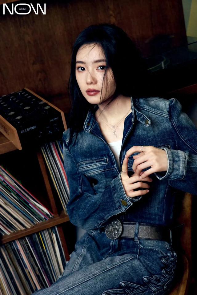 刘浩存,全套牛仔装,利落显气质