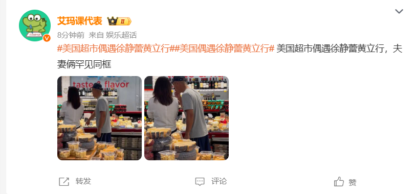 徐静蕾黄立行美国超市被偶遇！相伴15年仍甜蜜，网友：活久见！
