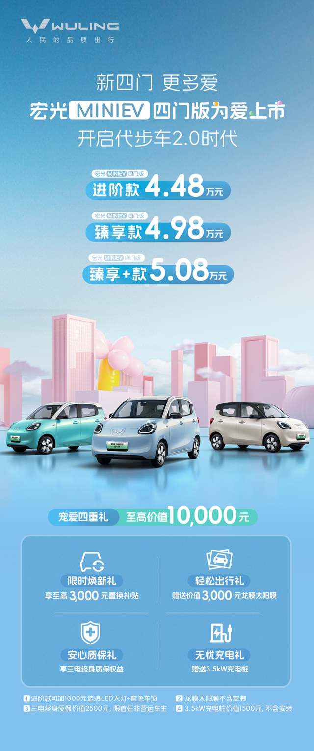 宏光MINIEV四门版｜4.48万元起正式上市